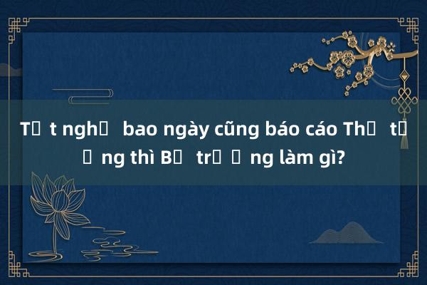 Tết nghỉ bao ngày cũng báo cáo Thủ tướng thì Bộ trưởng làm gì?