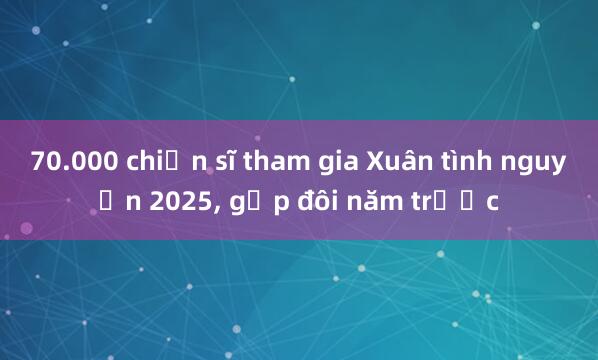 70.000 chiến sĩ tham gia Xuân tình nguyện 2025, gấp đôi năm trước