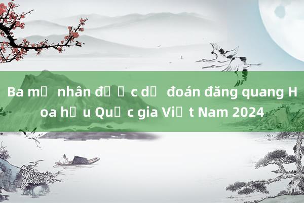 Ba mỹ nhân được dự đoán đăng quang Hoa hậu Quốc gia Việt Nam 2024